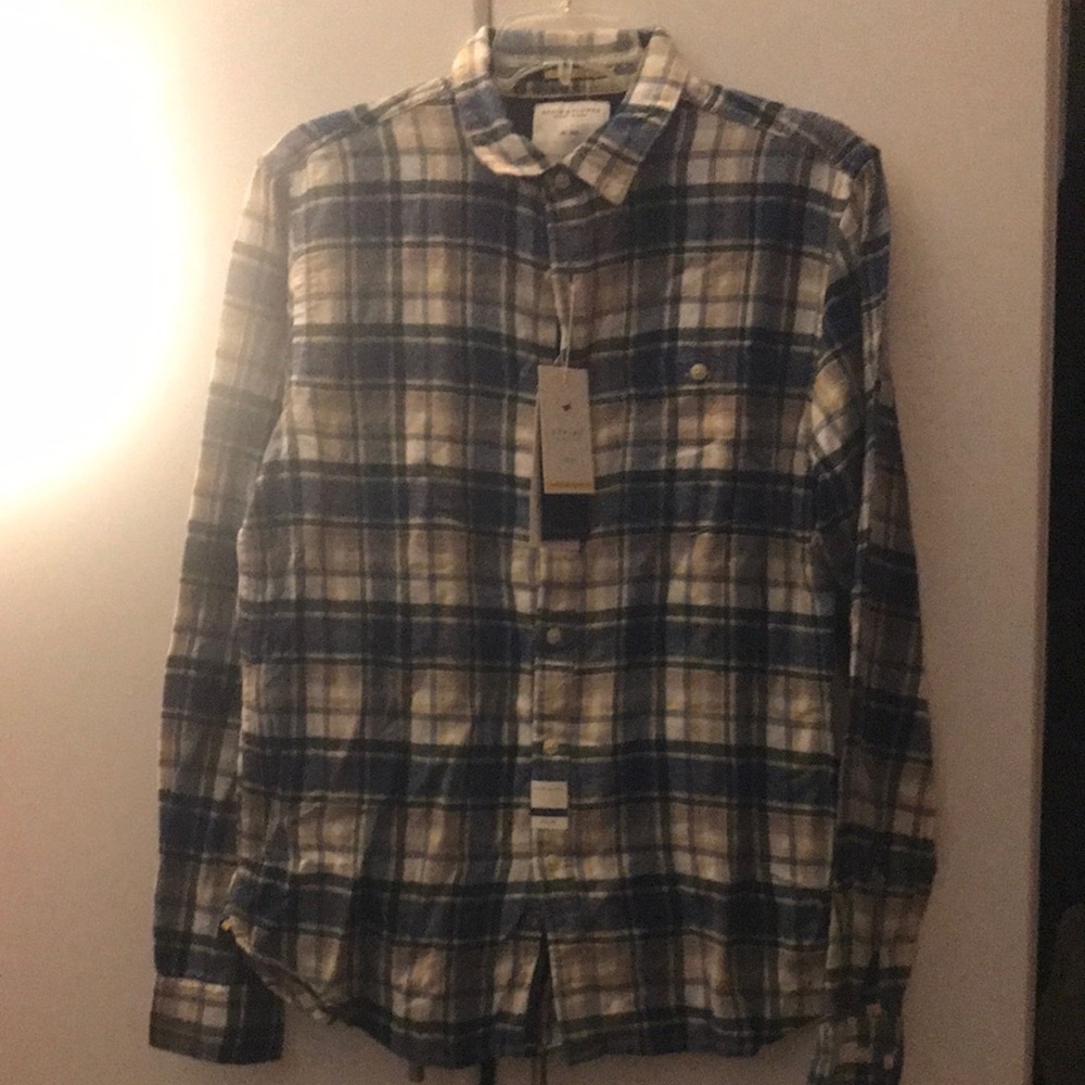 Men's Blue Plaid Shirt